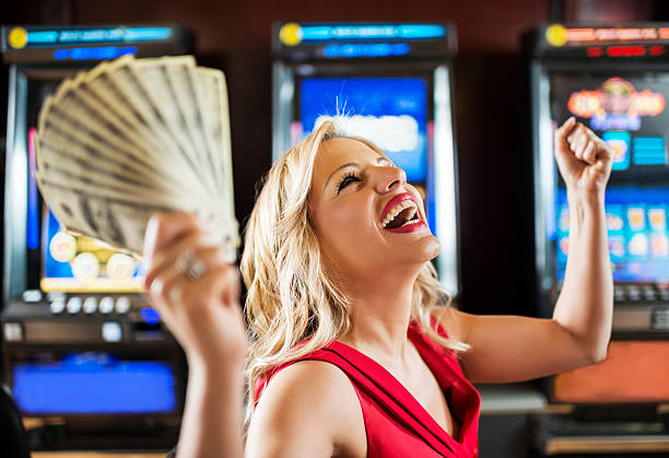 Slot game interface showing reels, paylines, and bonus feature highlights